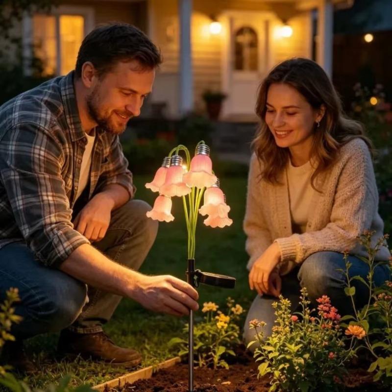 Solar Bluebell Flower Ground Plug Light, Waterproof Outdoor LED Garden Landscape Decorative Lamp, Yard Ambient Lighting