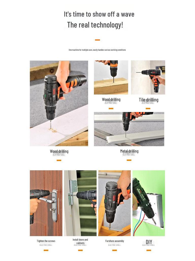 12V Rechargeable Lithium Impact Drill and Electric Screwdriver/Wrench Combo