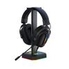 RGB Headset Holder with 3 USB2.0 Ports Headphone Display Holder Saving Space Desk Gaming Headset Holder for All Headphones