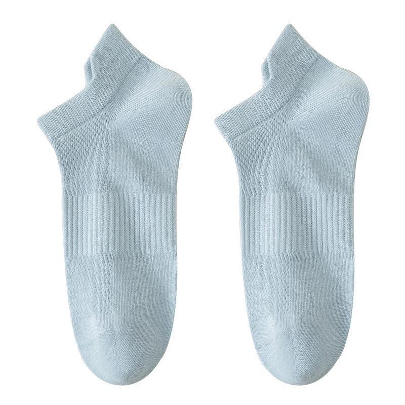 5 Pairs of Women's Spring and Summer Thin 7A Antibacterial Deodorant Mesh Sweet Cotton Short Boat Socks