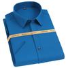 Summer Short Sleeve Men's Stretch Bamboo Fiber Shirts Pocket-less Design Standard-fit Formal Business Solid Basic Dress Shirt