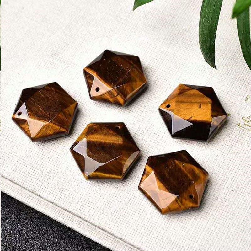 Natural Crystal Pendant with Smoky Quartz, Amethyst, Brown Quartz, Obsidian, Tiger's Eye, and White Crystal