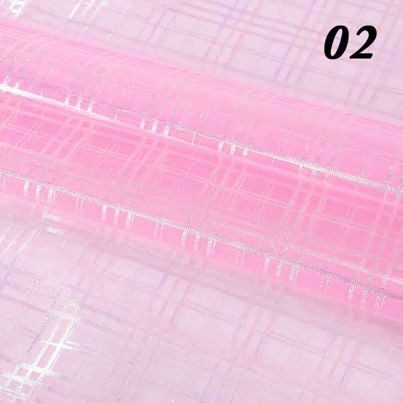 Symphony Plaid Printing Yarn Fabric Colorful Plaid Mesh Fabric Wedding Dress Stage Performance Suit Handmade DIY Sewing Fabric 100cm