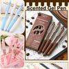 4pcs Scented Gel Pen Set 0.5 Unique Fragrance Ink ST Nib Ergonomic Grip Smooth Writing Pens Cute Novelty Office School Supplies