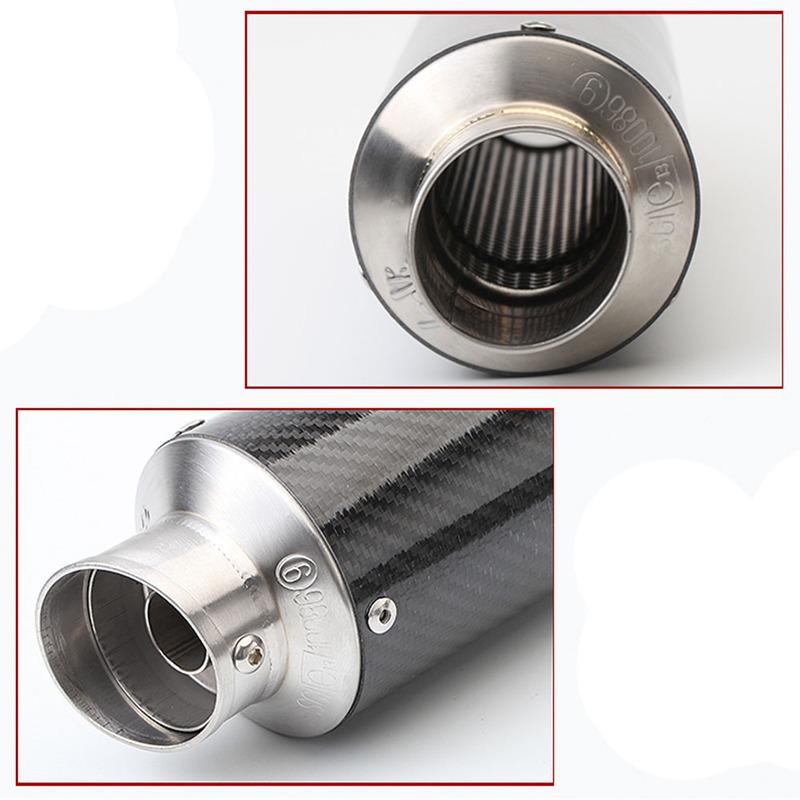 Universal 51mm Motorcycle Exhaust Carbon Fiber Muffler With DB Killer For R15 DUKE125 Z400 R25 Mt15 Cbr500 PCX