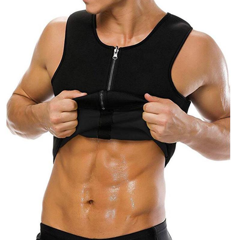 MrifDila Sweat Sauna Vest for Men Workout Waist Trainer for Loss Weight Zipper Neoprene Sauna Suit Men Workout Suit Plus Size
