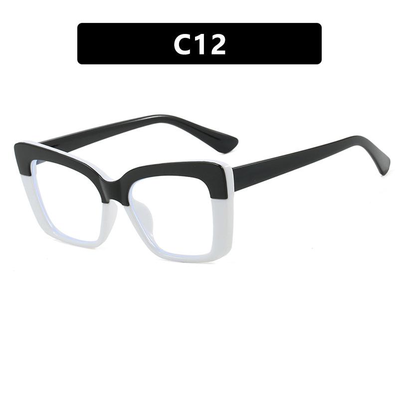 

JYL Large Square Decor Sunglasses UV400 Women Color Block Punk Party / 89225 89225-C12 квасолі чорного кольору