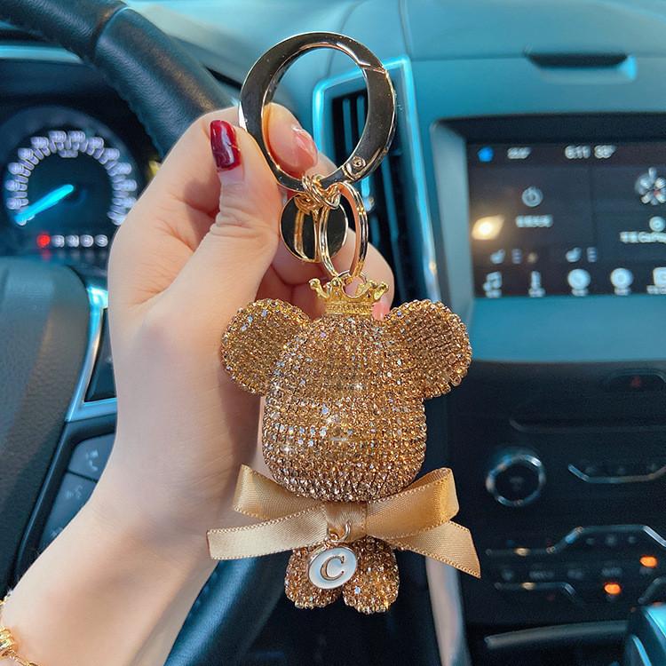 With Keychain Glamorous Teddy Bear Pendant And Diamond Chain Great Gifts For