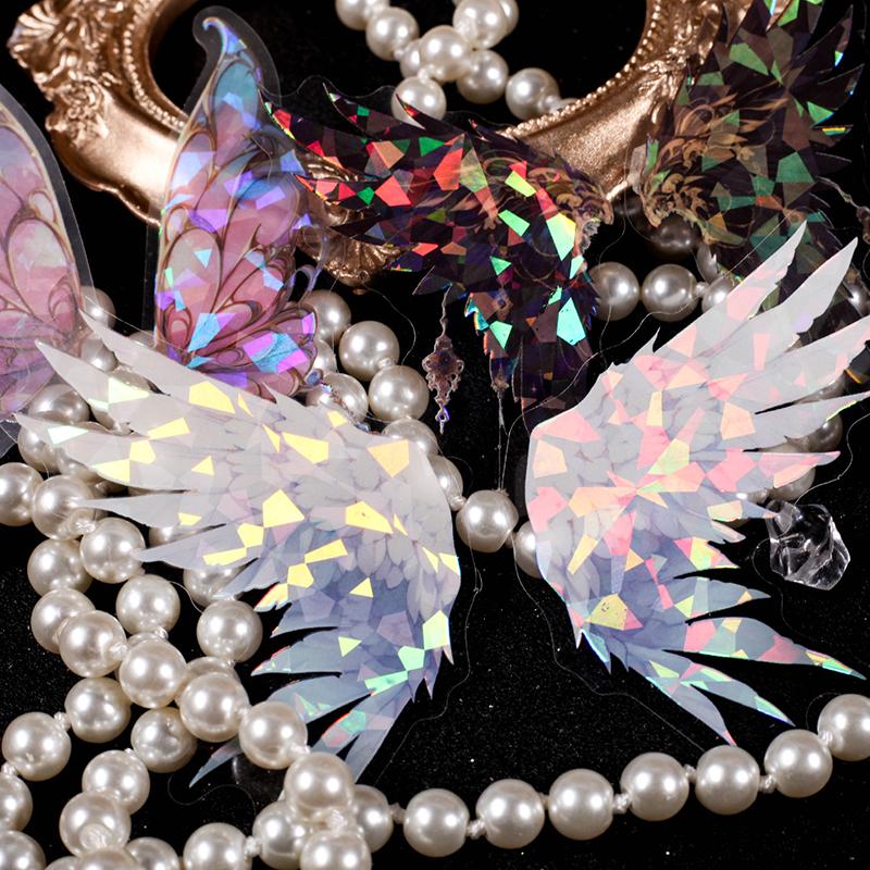 20Pcs Cute Angel Wings Pet Stickers Lovely Retro Decorative Pet Stickers Hand Account Stickers Creative Diy Decoration Stickers