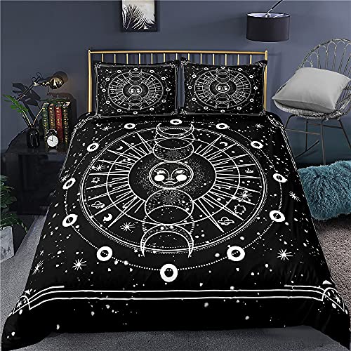 Schädel Rose Skelett Thema Bettbezug Set Polyester Bettdeckenbezug mit Kissenbezug für Kind Junge Teenager King Queen Size Bettwäscheset