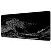 XXL Mechanical Keyboard Pad NonSlip Carpet Natural Rubber Table Mat Art Mouse Pad PC Gaming Black And White Great Wave Desk Pad