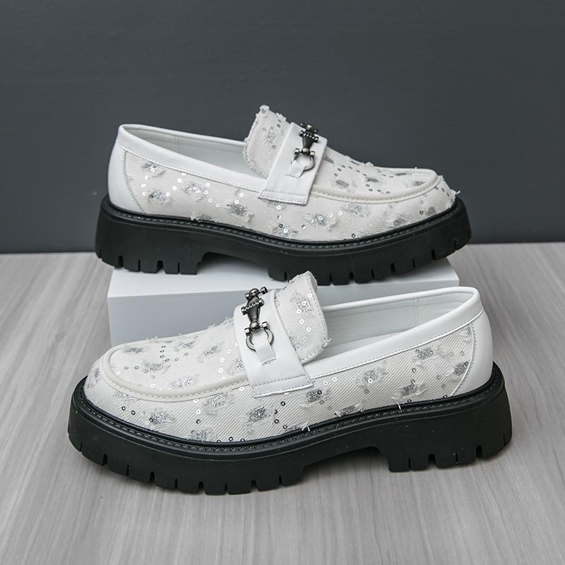 

Fashion Brand Business Leather Loafers Shoes for Men Round Toe Classic Fashion Original Thick Soled Footwear Non-slip Man Casual Shoes 46