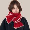 Wool Knitted Scarfs Large Plush Neckerchief Bandana Winter Scarf Lady