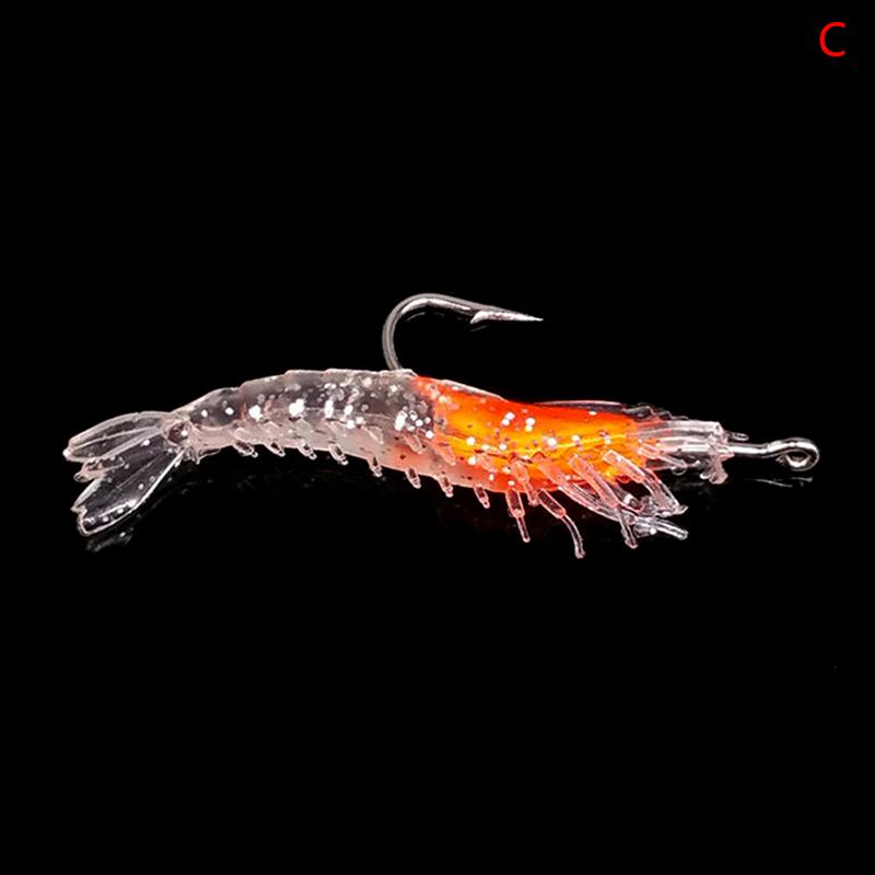 

3G-60Mm 4 цвета светящиеся креветки кальмары ночная рыбалка джиги приманка окунь мягкая приманка