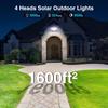 Outdoor Solar Lights for Outside, 324 LED 3000LM Motion Sensor Outdoor Lights Waterproof IP65, 4 Heads Solar Powered Flood Security Light with Remote