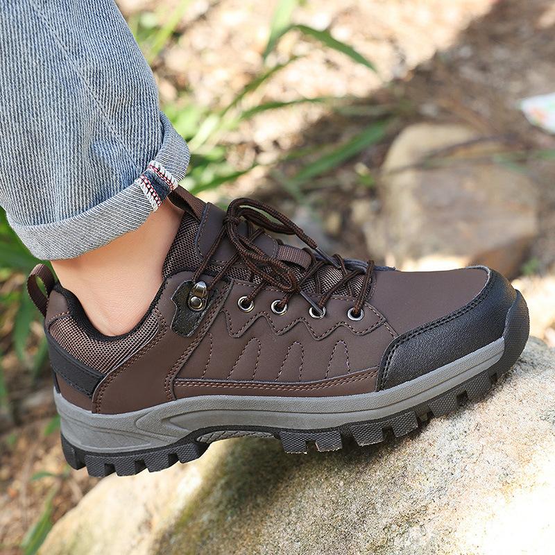 Autumn and Winter Large Size 48 New Outdoor Hiking Shoes Non-slip Men's Leather Waterproof Sports and Leisure Hiking Men's Shoes