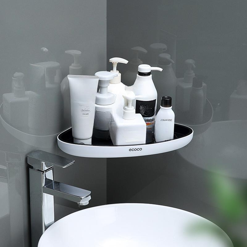 Bathroom Storage Shelf Wall Mounted Bathroom Toilet Storage Perforation-free Washstand Triangle Bathroom Wall