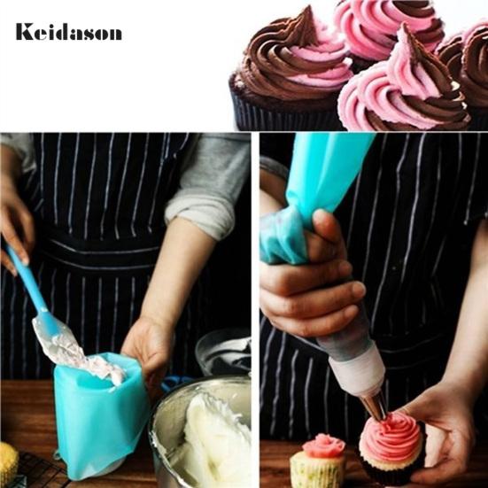 4 Stück wiederverwendbare Silikon-Zuckerguss-Rohrtülle für Creme-Spritzbeutel, DIY-Kuchen-Backwerkzeug