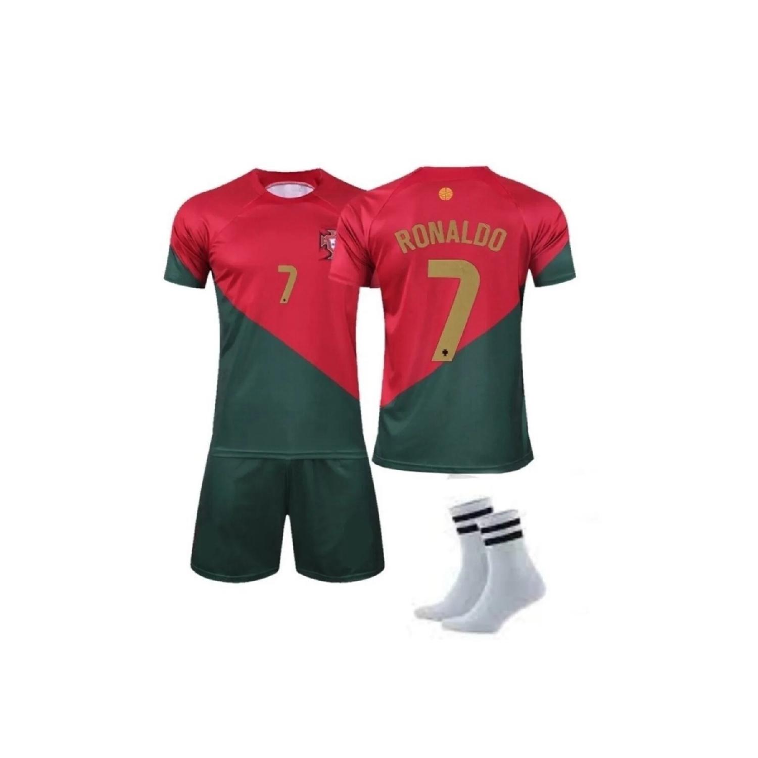 

Комплект детских футбольных майок Ronaldo Red Portugal нового сезона из 3 предметов