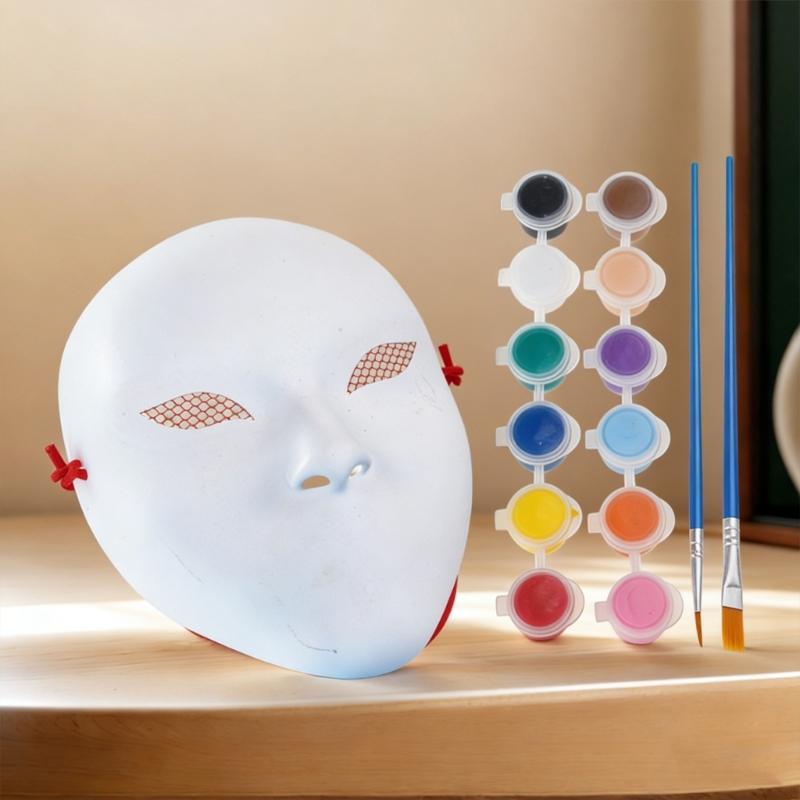 DIY Blank Paintable Mask Set Nuo Operas Mask for Artistic Projects,Theater,Halloween,Masquerades Parties,Classroom Arts