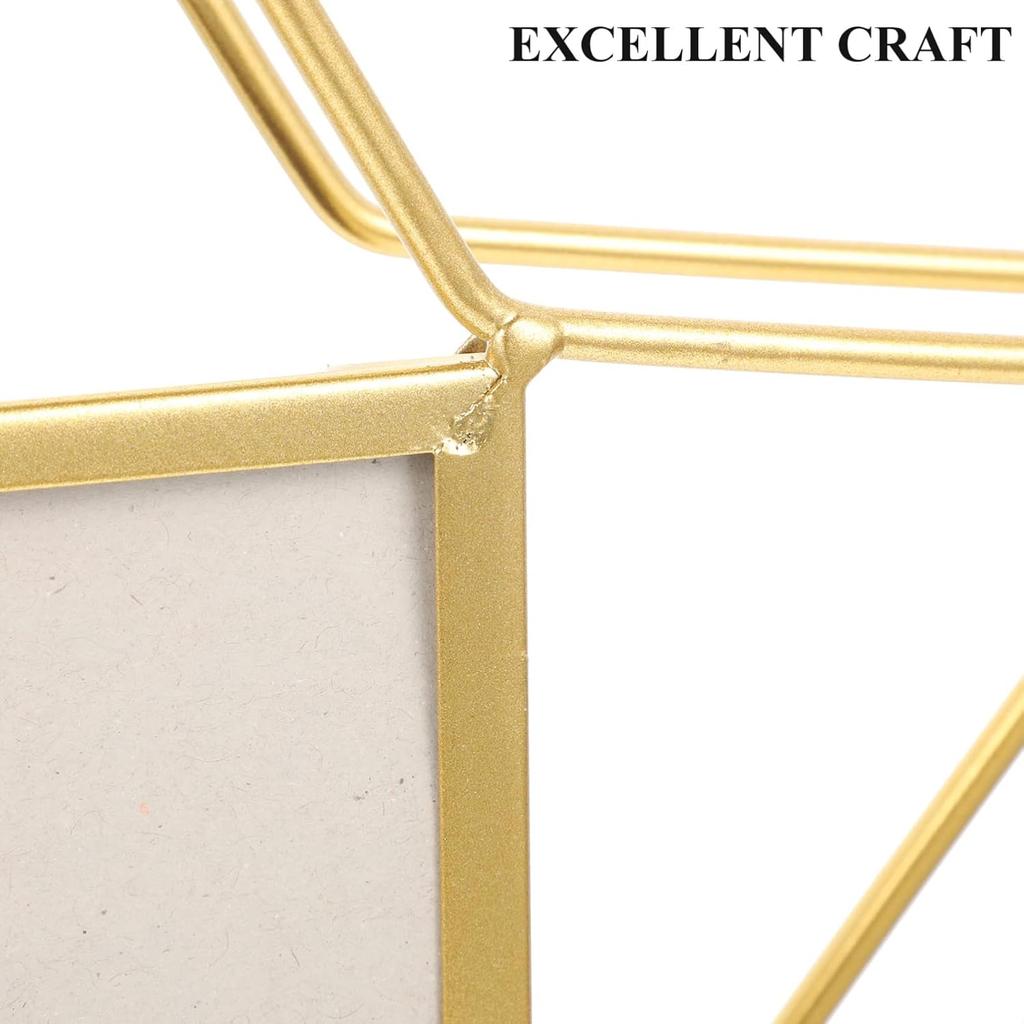 VOSAREA Vertical Photo Frame Star Shape Metal Wire Art Picture Frame Floating Picture Frames Rotatable Picture Display Frame Ideal for Housewarming
