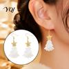 Christmas Party Fashion Accessories 1 Pair Tree Earrings, Glitter Acrylic Star Xmas Shape Dangle Earrings Holiday Festive Jewelry Gift for New