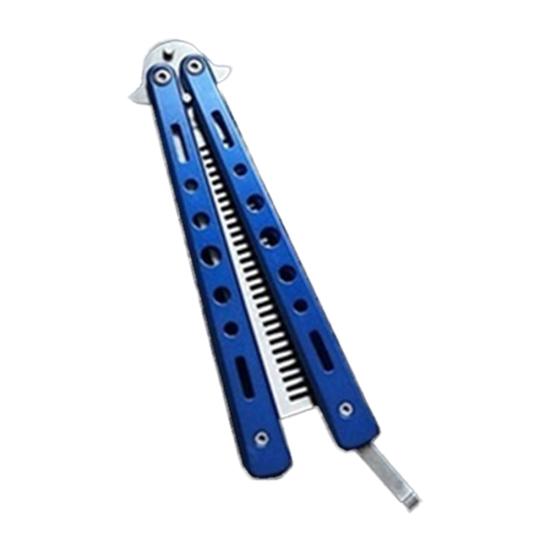 

Ретро 5-цветная расческа-бабочка, металлическая щетка для тренировок, инструмент для укладки зубов синий