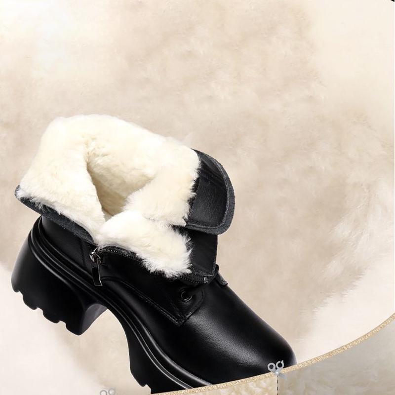 Snøstøvler V vintersko Dame Fortykket såle Dame Ankelstøvletter Vatterte Varme sko