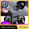 Car Stickers For Alfa Romeo 4Pcs Aluminum Alloy Car Wheel Tire Valve Caps Stem Cover For Alfa Romeo 4C 159 166 Spider Giulia Giu