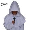 Wizard Sorcerer Costume Friar Medieval Hooded Robe Monk Renaissance Priest Cloak Halloween Cosplay for Adults