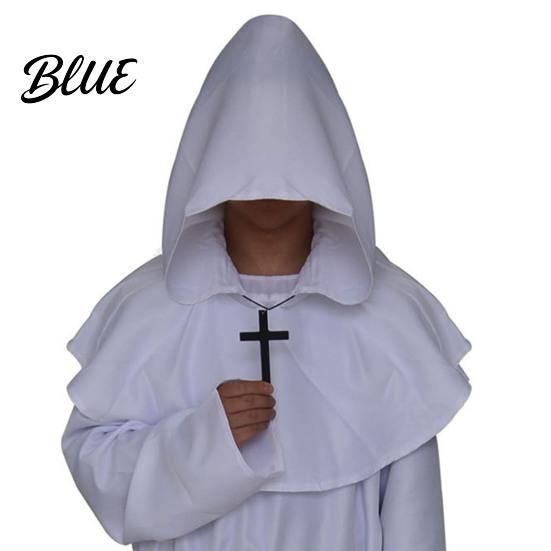 Wizard Sorcerer Costume Friar Medieval Hooded Robe Monk Renaissance Priest Cloak Halloween Cosplay for Adults