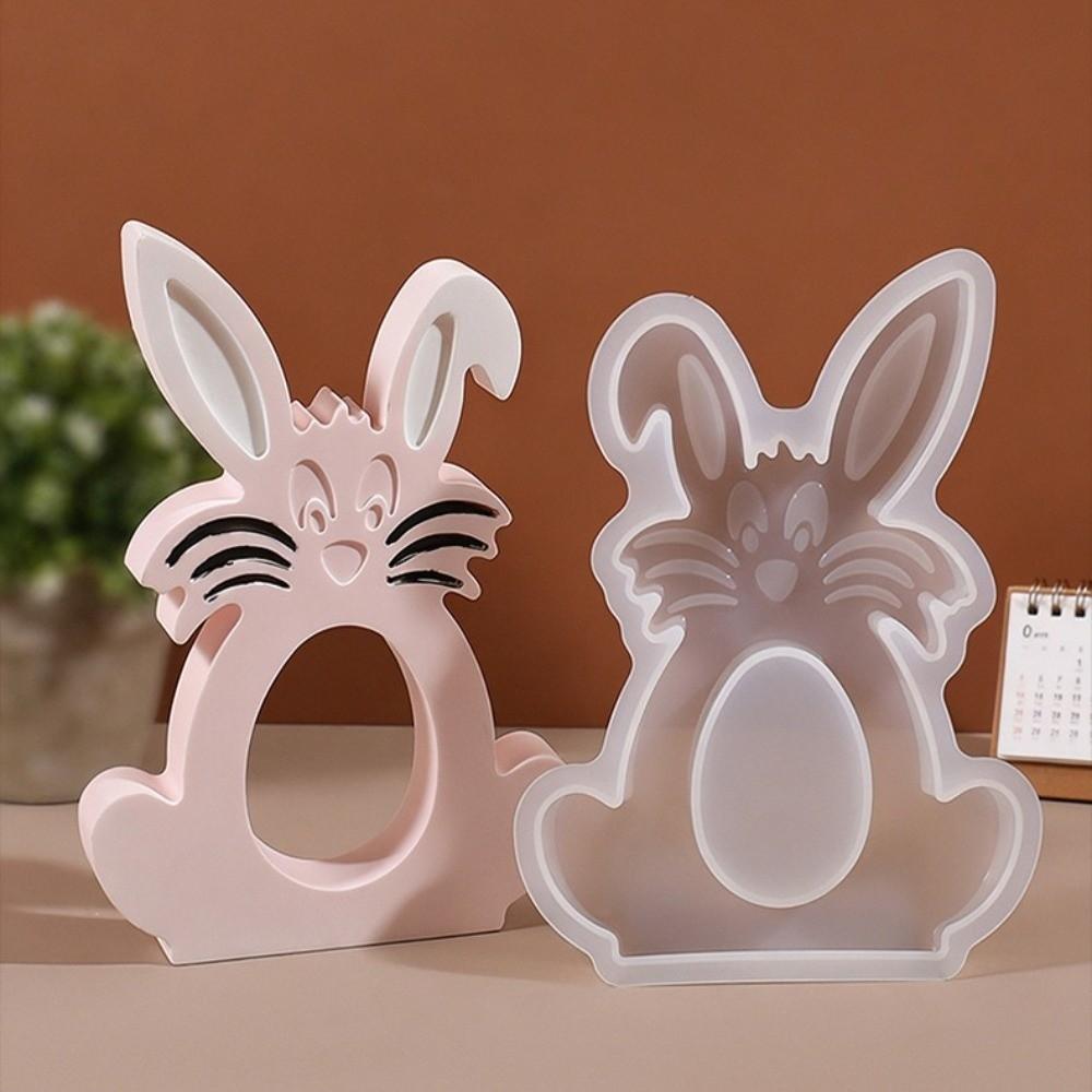 Non-stick Easter Rabbit Molds Heat Resistant Flexible Silicone Bunny Mold Hollow Bunny DIY Crafts Epoxy Resin Mold