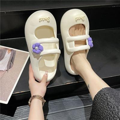 2024 Women Summer New Platform Slippers Cute Baotou Outdoor Beach Casual Sandals Korean Version EVA Sole Soft Sandals Zapatos