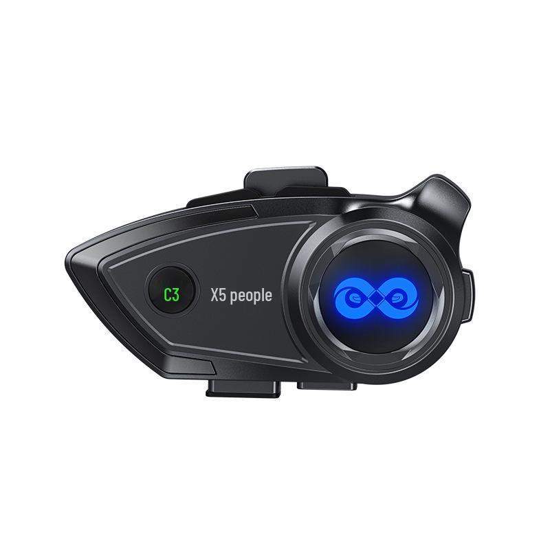 

Y5X Bluetooth Motorcycle Helmet Headset: Waterproof, Dustproof, Noise-Reducing, Music Sharing, 4-Person Intercom System. Soft Mic чорний