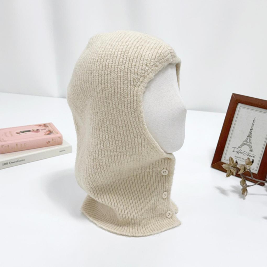 Women's and Men's Couple Daily Button Balaclava Hat