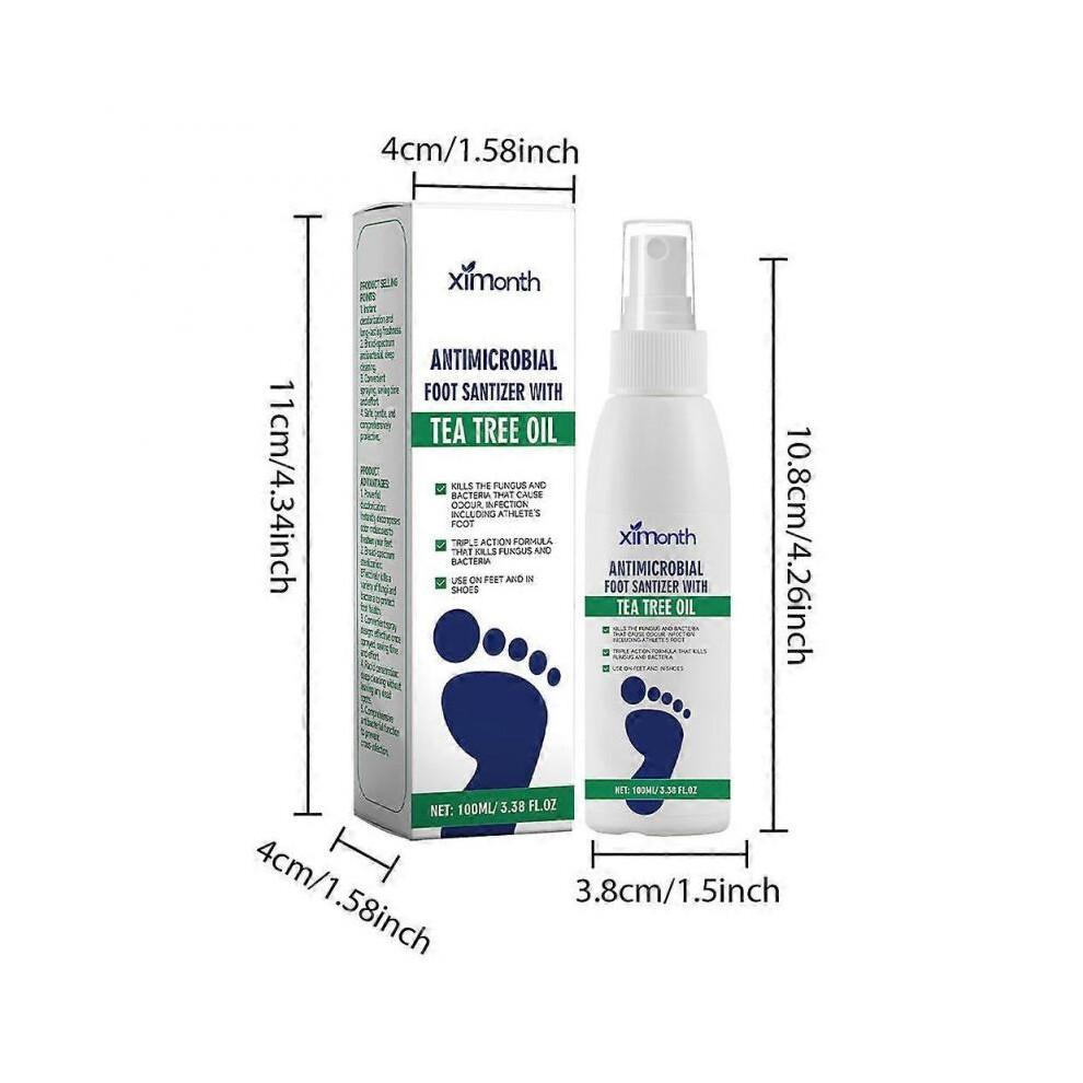 (3pcs) Foot Sanitizer Spray with Tea Tree Oil, Tea Tree Oil Spray for Foot and Nail Sanitizer, Clear Foot Sanitizer Spray Less