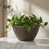Outdoor Garden Planter Resin Flower Planters, Vintage Plant Pot with Drainage Hole & Saucer, Lightweight Saucer Tray for Indoor Outdoor, Retro