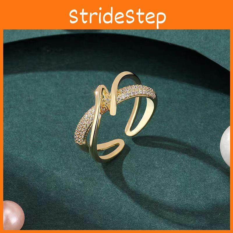 Trendy Simple Design Copper Ring For Women Featuring Dazzling Adjustable Geometric Shape