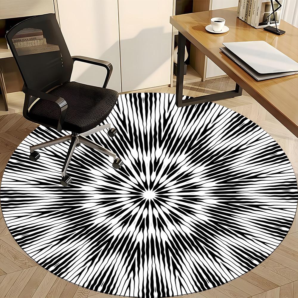 1PC Circular Pattern Chair Carpet for Office Non-Slip, Lightweight, Machine Washable Rug for Office, Sleeping, Room - Holiday Decoryy251009069