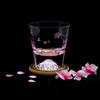 Tajima Glass Handcrafted Japanese Fuji Rocks Glass Sakura Kiriko and Wrapped In Sakura Furoshiki Includes Perfect for Respect for the Aged and [Gift]