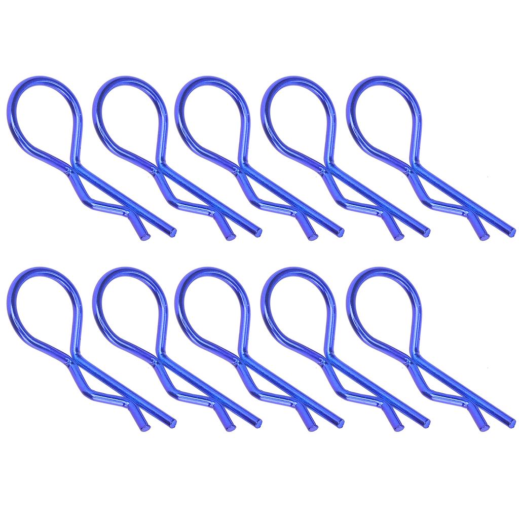 10Pcs 13MM RC Car   Clip RShape Metal Body Clips Pins for 1Celsius5 1Celsius6 1Celsius8 1Celsius10 RC Car(Blue )