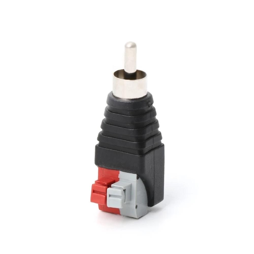 Speaker Wire Adapter Jack Male RCA Connector Adapter RCA Connector A/V Adapter Press Terminal