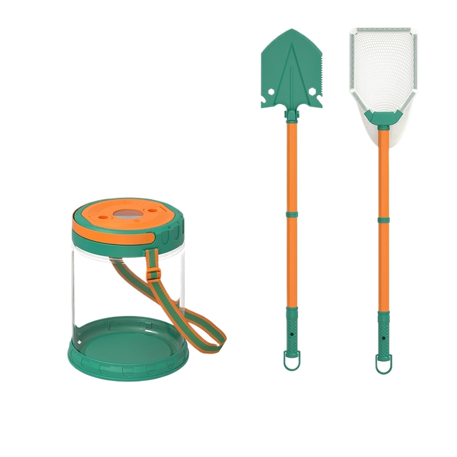 

Children s Beach Toy Set with Extendable Shovel and Net Includes Transparent Container for Sand and Water Exploration Outdoor Play One Size