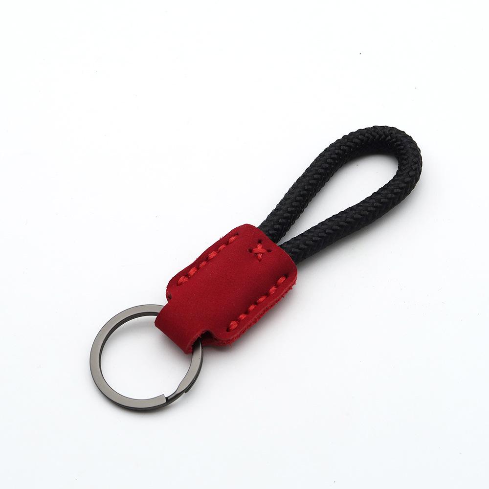 Handmade Genuine Leather Key Chain Pendant - Frosted Leather, Multifunctional Lanyard, Creative Design Key Ring