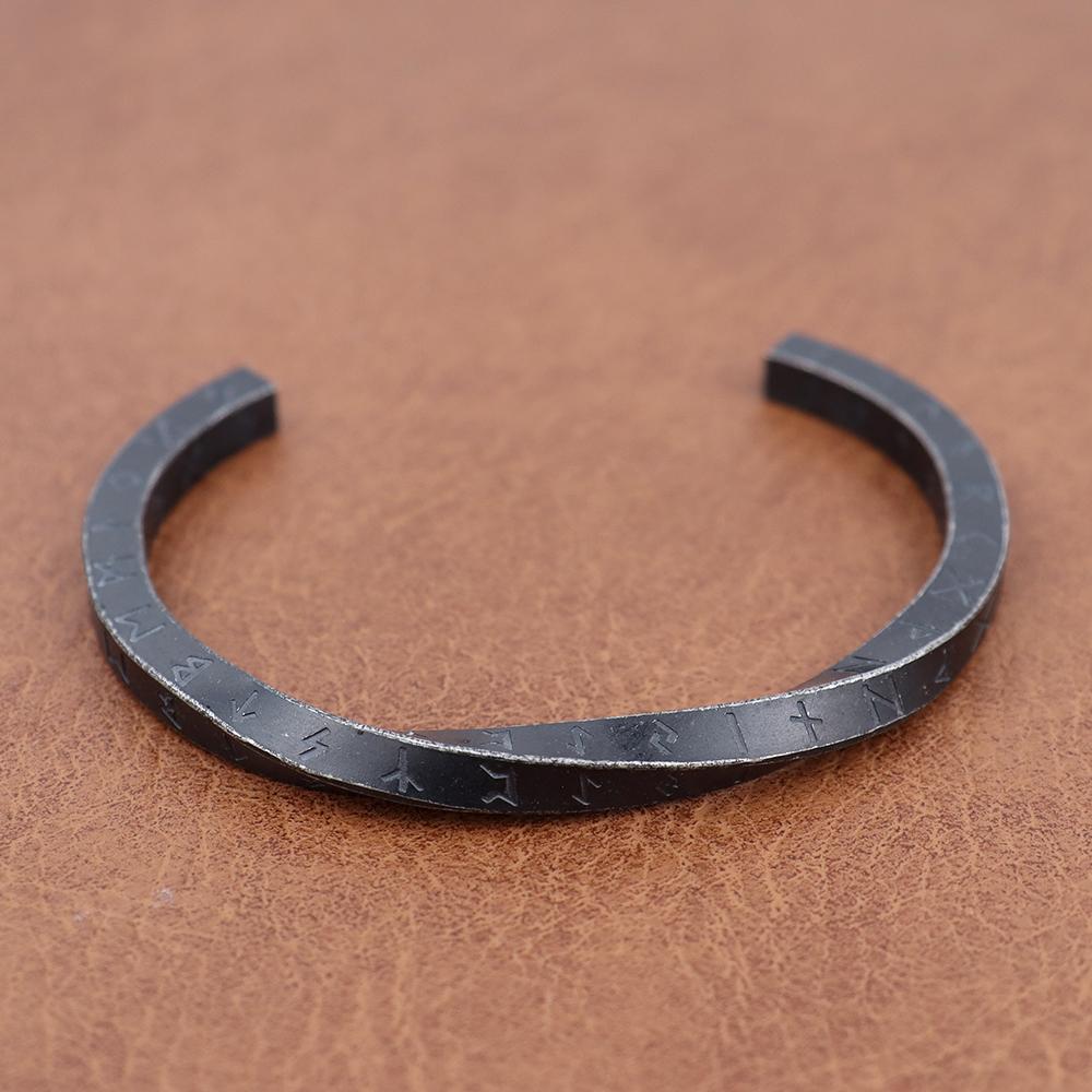 Fashion Mobius C-Shaped Bracelet For Men Women 316L Stainless Steel Nordic Vikings Letter Bracelets Party Jewelry Gift