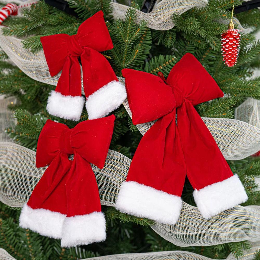 Creative Christmas Bow Decoration 3D Wine Red Bowknot  Christmas Tree Decoration