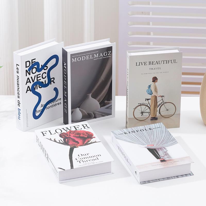 Nordic Minimalist Decorative Bookshelf Props for Modern Living Room and Wine Cabinet Display