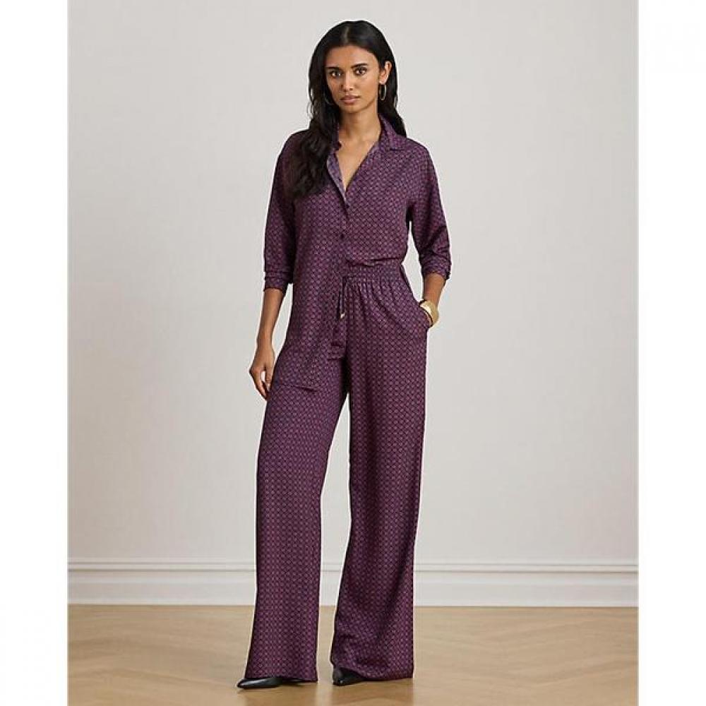 Широкие брюки с принтом из крепа Lauren Ralph Lauren S
