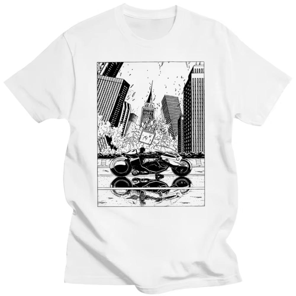 

Футболки с мотоциклом Акира Харадзюку Футболки с семейной фотографией бойфренда Топы и футболки Милые Обычные Хлопковые Взрослые Футболки Смешные XXXXXL белый