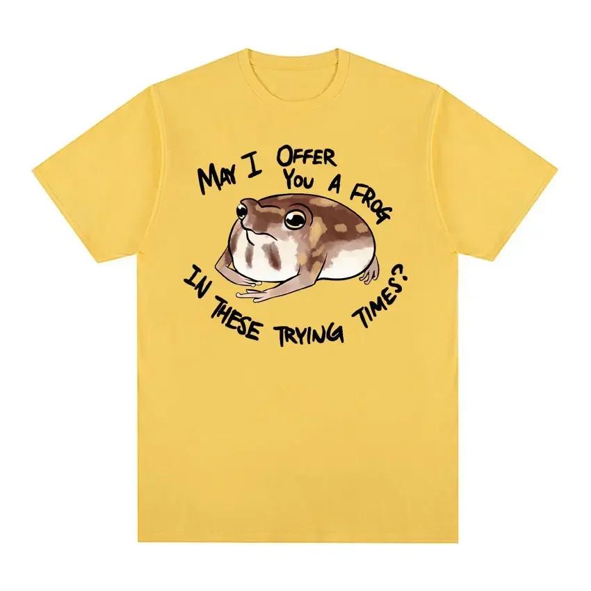 

Женская футболка Лягушка LN Эти трудные времена Смешная милая футболка с мемом лягушонка Женская модная юмористическая футболка Топы 4XL